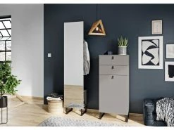 Brandneu 🛒 Garderobe Vito Hallway - 53/194/35 cm in grau 🤩