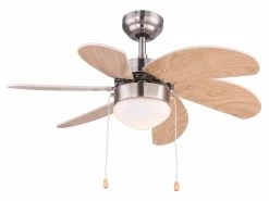 Aktion ✔️ Deckenleuchte mit Ventilator Rivaldo - 35/78 cm in hellbraun 👍