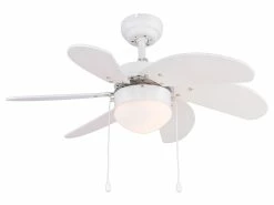 Billig 🌟 Deckenleuchte mit Ventilator Rivaldo - 35/78 cm in weiß 👏