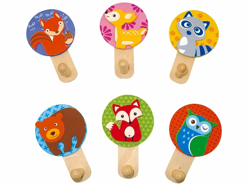 Brandneu 🔔 BIECO Kleiderhaken Waldtiere sortiert in mehrfarbig 🎉 3 Brandneu 🔔 BIECO Kleiderhaken Waldtiere sortiert in mehrfarbig 🎉