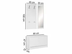 Bestpreis 💯 Vivre Vorzimmer-Set Jana 3-teilig in weiß 🔥 -Garderoben Verkaufsgeschäft wl5.166 03 massangabe nebenbild